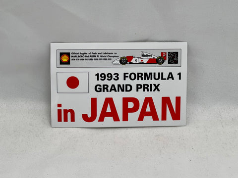 1993 F1 GP In Japan Sticker